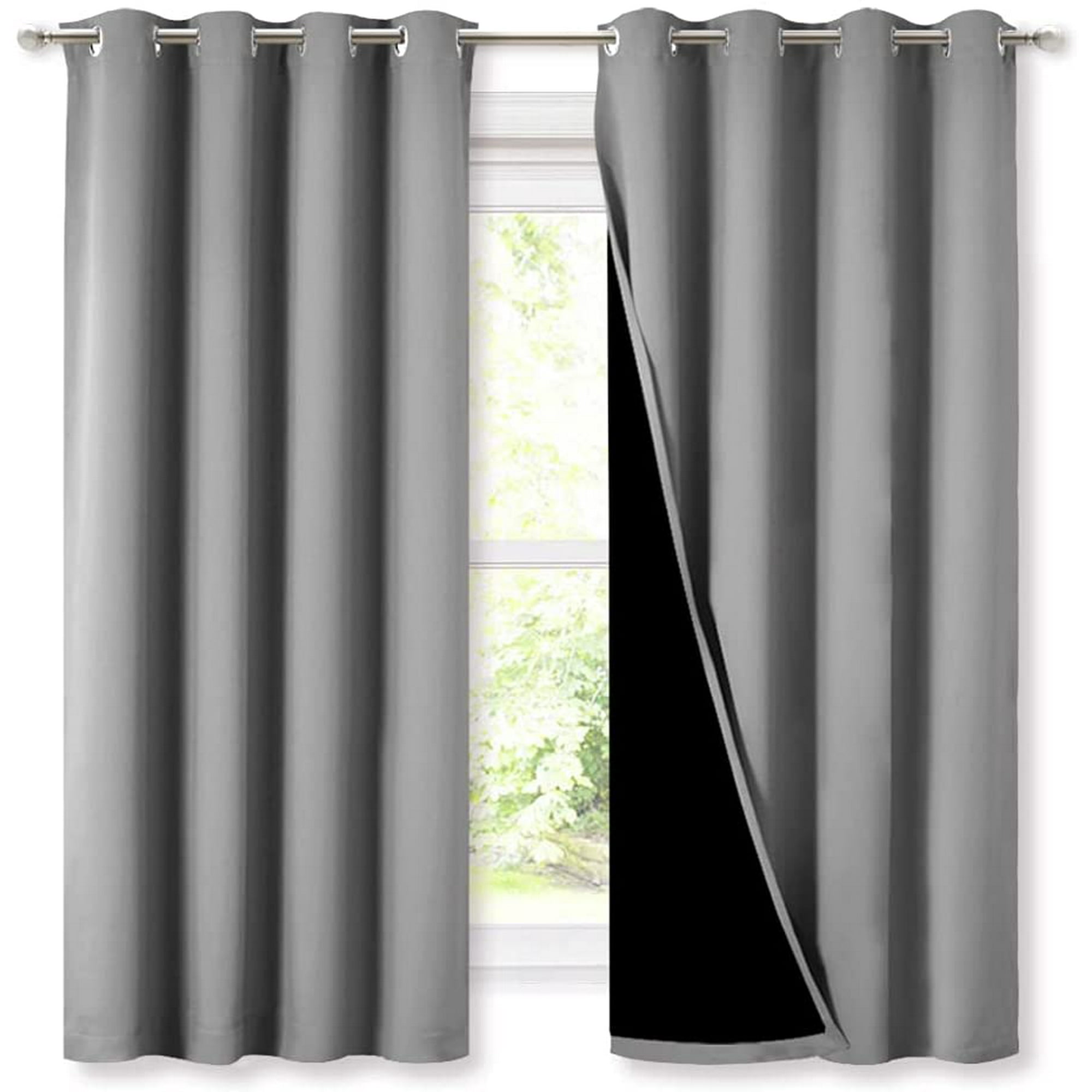 Heat Blocking 100 Blackout Curtains Durable And Soft Black Lined Ds For
