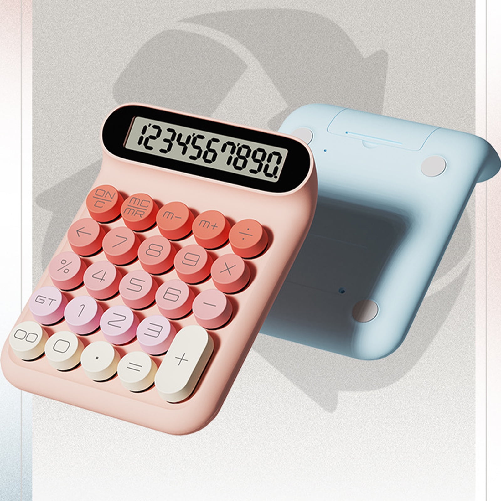 Shock Resistant Mechanical Key Calculator ABS Plastic Build Long Comfort Key Tactiles Response Clear Screen Equipment
