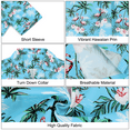 thumbnail image 6 of American Trends Hawaiian Shirt for Men Short Sleeve Button Down Shirts Beach Shirts for Men Blue With Flamingo S, 6 of 7