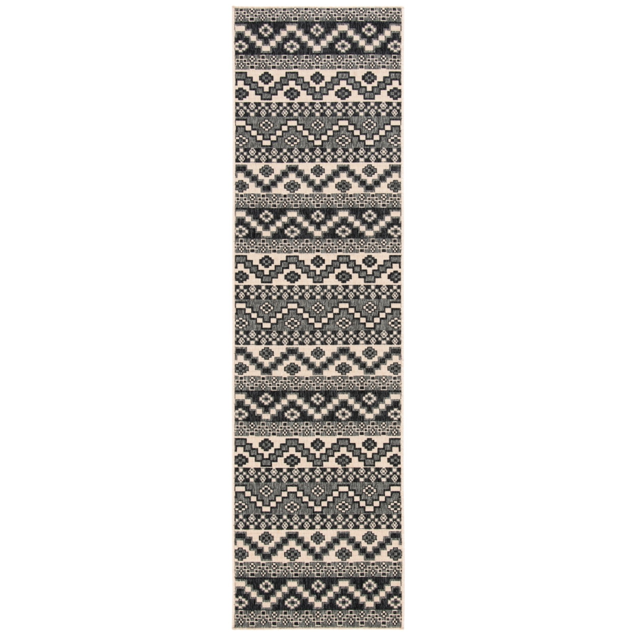 SAFAVIEH Veranda Luwig Southwestern Indoor/Outdoor Area Rug, 4' x 5'7", Grey/Beige