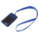 thumbnail image 5 of Tarjetero vertical de piel sintética de doble cara para identificación de empresa con cordón para el cuello. Azul, 5 of 9