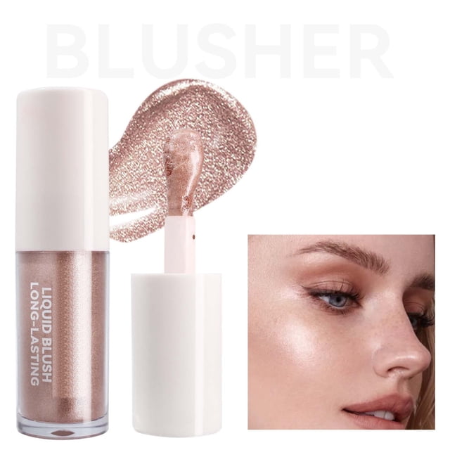 Liquid Powder Blusher To Highlight Color Facial Rouge Makeup 6 Color Eye Shadow Face Powder Blusher Good Color Is Not Easy To Tingle Powder Blusher 4.5Ml, Makeup White Blusher