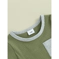 thumbnail image 6 of Musuos Infant Boys Summer Clothes Outfits 6 12 18 24M 3T Patchwork Ribbed Crew Neck Short Sleeve T-Shirts and Elastic Waist Shorts Suit, 6 of 10
