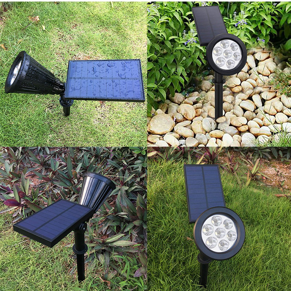 7 LED Solar Spot Lights Color Changing Garden Light Outdoor Waterproof Yard Lamp 