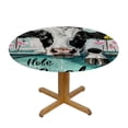 thumbnail image 3 of Orinice Cow with Crown Round Table Cover Stain Resistant Washable Indoor Outdoor Tablecloth Kitchen Dining Wedding Parties Picnic Farmhouse 100% Polyester Fiber 54-58, 3 of 8