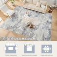thumbnail image 2 of Living Room Area Rugs x Abstract Large Soft Indoor Washable Rug Neutral Modern Low Pile Carpet for Bedroom Dining Room Farmhouse Home Office Grey, 2 of 9