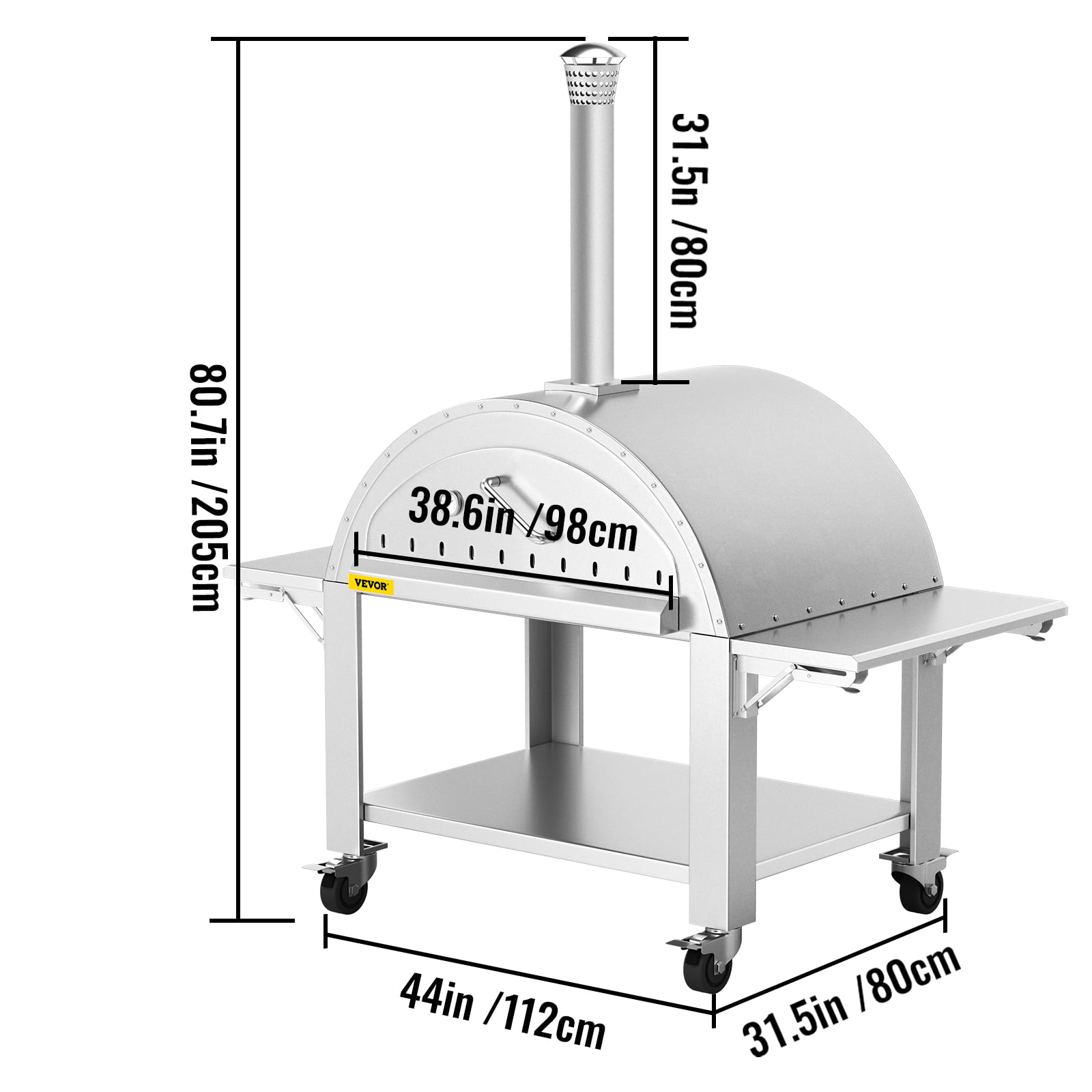 Backyard Pro 31 3/4 Stainless Steel Wood-Fired Outdoor Countertop Pizza  Oven