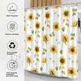 thumbnail image 2 of Yellow Sunflower Shower Curtain, Cute Watercolor Botanical Flower Bathroom Decor, Waterproof Polyester Fabric Floral Set, with 12 Hooks 72 x 72, 2 of 6