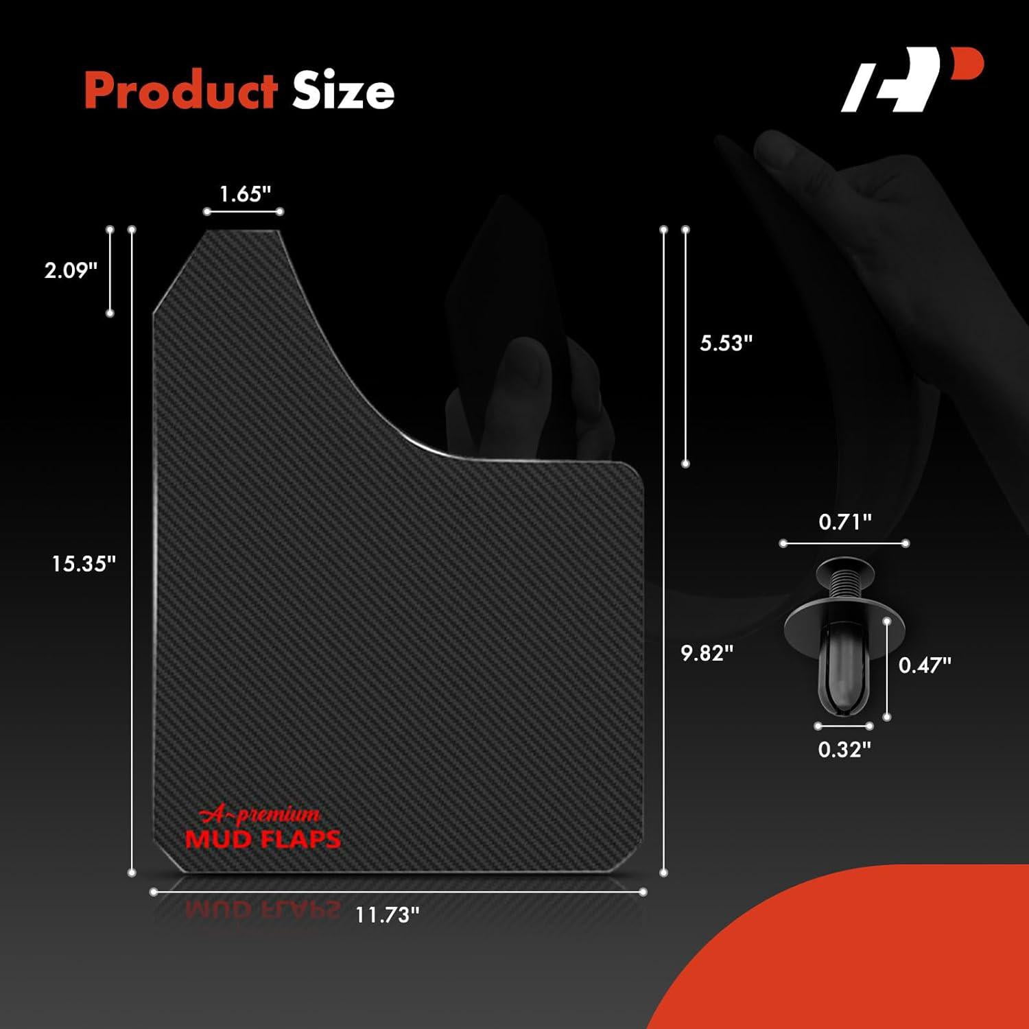A-Premium 4 Pcs Black Universal Splash Guards Mud Flaps Mudflaps Mudguard Fender Flares for Car Pickup Truck SUV with Hardware Front and Rear
