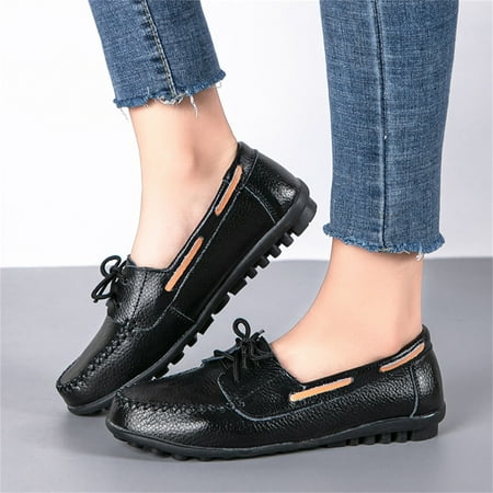 

Tangnade Winter Clearance Solid Color Casual Flat Shoes Lace-up Single Shoes Casual Shoes for Women