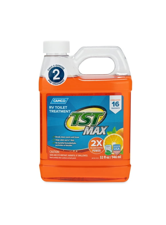 Camco TST MAX RV Toilet Treatment - Ultra-Concentrated Formula - Orange, 32 Ounces (41192)