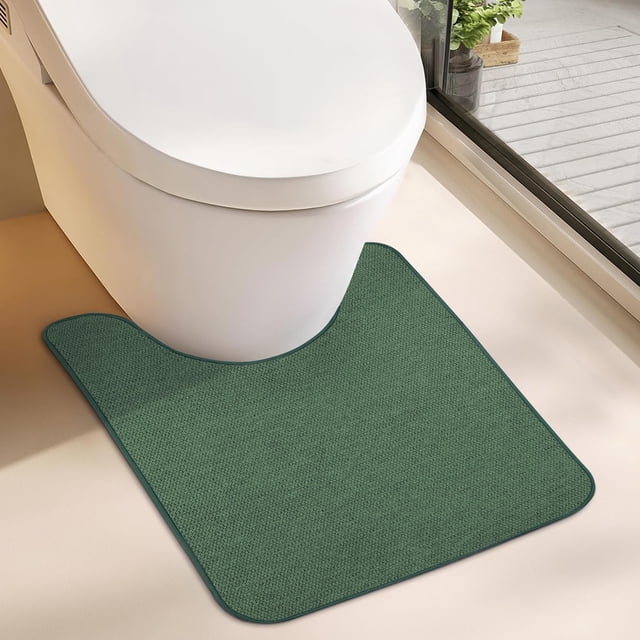 Alfombra de baño Bosap en forma de U, color verde absorbente