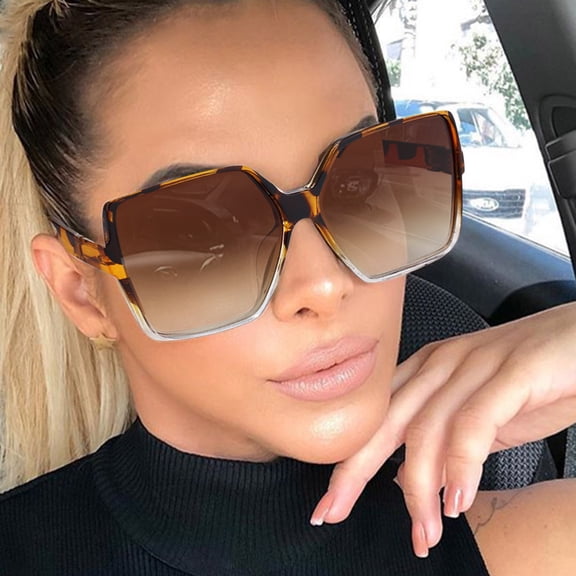 Harpily Womens Sunglasses Large Frame Oversized Resin Lens Trendy Durable PC Frame Soft Nose Pads Glasses for All Day Wear