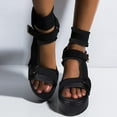 thumbnail image 3 of Womens Sandals Ladies Beach Sandal Summer Casual Platform Open Toe Ankle Strap Velcro String Cute Sandals for Women, 3 of 7