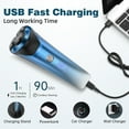 thumbnail image 2 of 4D Electric Shaver for Men, IPX7 Waterproof Electric Razor Dry Wet Rotary Face Shaver Rechargeable Cordless Travel Beard Trimmer w/ LED Display & Charging Stand & Pop Up Trimmer for Dad Husband, 2 of 7