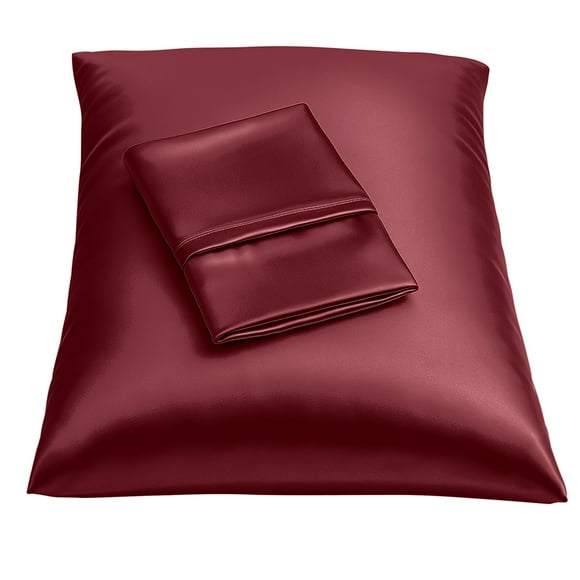 Funda de almohada de satén BLISSFORD para el cuidado del cabello y la piel, color burdeos