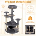 thumbnail image 3 of Gymax Cat Tree for Adult Cats Multi-level Kitty Tower w/ Condo Padded Perch Scratching Posts Plush, 3 of 10
