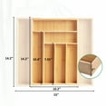 thumbnail image 5 of Expandable Bamboo Silverware Organizer-Kitchen Drawer & Utensil Dividers,Cutlery Tray with Dividers(6-8 Slots),14.2 x10.2-15x 2 inches,Natural Finish, 5 of 6
