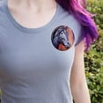 thumbnail image 2 of Black Horse Portrait Painting Indigo Night Pinback Button Pin, 2 of 5