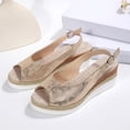 thumbnail image 6 of DIVVce Wedge Sandals For Women Slingback Peep Toe Espadrille Comfortable Adjustable Buckle Summer Casual Footwear, 6 of 8
