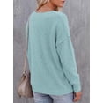 thumbnail image 4 of BTFBM Women's Loose Knitted Casual Sweaters | V Neck,Long Sleeve Sweater,Slouchy Pullover Tops,Fall Winter Clothes, 4 of 9