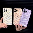 thumbnail image 6 of White Women Case for iPhone 14 Pro Max Cute Design with Hollow Water Ripple Pattern, Girly Case for iPhone 14 Pro Max Elegant Esthetic Curly Wave Cover, Lovely Phone Case for iPhone 14 Pro Max, 6 of 13