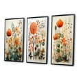 thumbnail image 3 of Designart "Colorful Mid Century Midcentury botanics I" Abstract Botanicals Framed Wall Art Set Of 3 - Multi-Color Floral Frame Canvas Set For Living Room Decor, 3 of 7