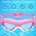 thumbnail image 4 of Muyoka Gafas de natación para niños Gafas de natación transparentes antivaho para niños Adolescentes Gafas de natación de visión amplia Gafas protectoras de ojos de natación impermeables con correa aj Muyoka Hogar, 4 of 6