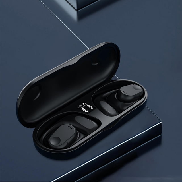 Auriculares Pantalla digital Pantalla IPX6 Auriculares impermeables de baja latencia para fitness Negro perfke Auriculares de negocios