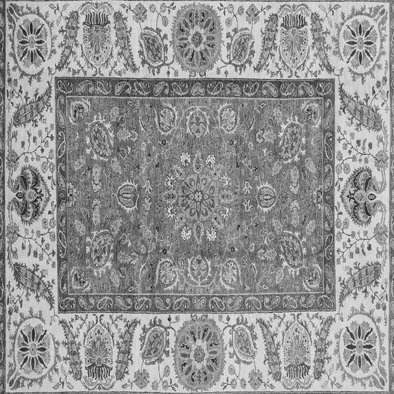 Ahgly Company Indoor Square Oriental Gray Traditional Area Rugs, 5' Square