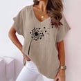 thumbnail image 2 of Birdeem T-Shirts à Imprimé à Col en V pour Femmes Mode Confortables Chemisiers Hauts pour Femme, 2 of 6