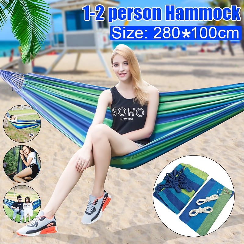 Double Hammock Chair Swing Bed Garden Camping Hanging Sleeping Seat Courtyard
