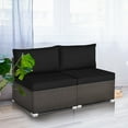 thumbnail image 1 of Costway 2PCS Patio Rattan Armless Sofa Sectional Furniture Conversation W/Black Cushion, 1 of 10