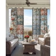thumbnail image 4 of Elegant Spring Floral Blackout Curtains 45 Inches Long for Bedroom, Summer Botanical Plaid Farmhouse Thermal Insulated Room Darkening Black Out Window Curtain Panels Grommet Drapes for Living Room, 4 of 8