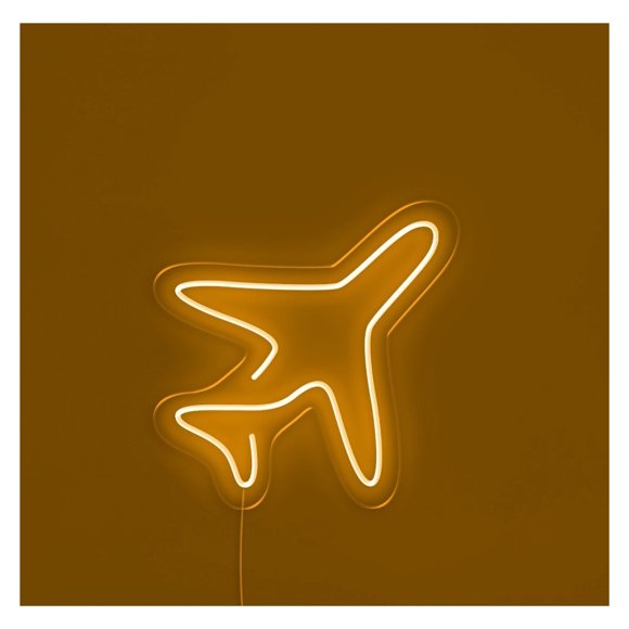 Letrero De Neón Con Forma Avión Para Oficina, Sala Juegos, Dormitorio, Bar, Estar, Fiesta Cumpleaños, Decoración Pared, 16.54x15.75in/42x40cm
