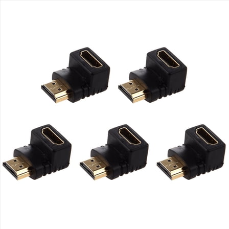 5X Adapter 90 Degree Right Angle L - Type (Bottom)Black,5 x HDMI adapter,Black