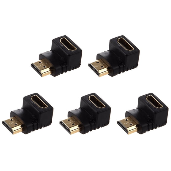 5X Adapter 90 Degree Right Angle L - Type (Bottom)Black,5 x HDMI adapter,Black