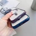 thumbnail image 4 of for iPhone Case,[Compatible with MagSafe] ElectroPlated Soft Camera Lens Protection Clear Shockproof Phone Case (Blue,iPhone 12), 4 of 6