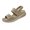 Khaki, variant on DIVVce Platform Ankle Strap Sandals For Women Matte Faux Leather Rhinestone Embellished Dual Hook Loop Straps Open Toe Curved Mid Wedge Slip On Sandal Footwear