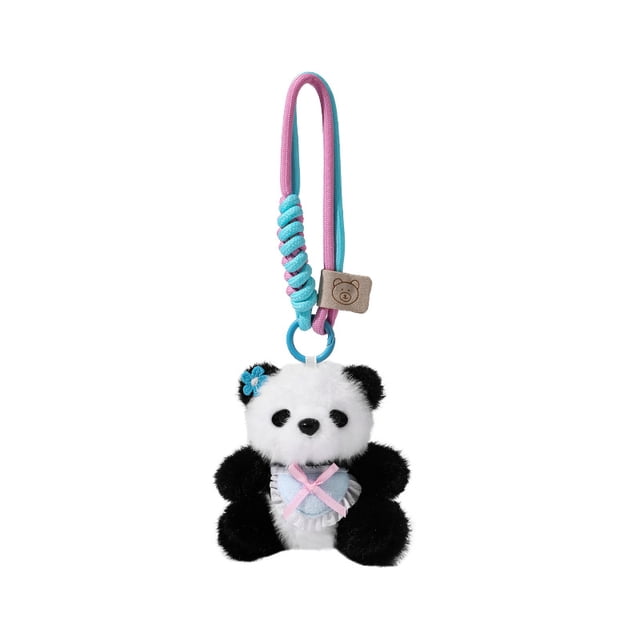 Llavero de peluche con forma de panda para mujeres y niñas, llavero de peluche
