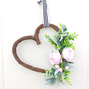 QWUIIOMJPY Front Door Wreath-Valentine s Day Wreaths Heart Shaped Wreaths Door Decorations Home Door Hangers Front Door Wreaths Spring