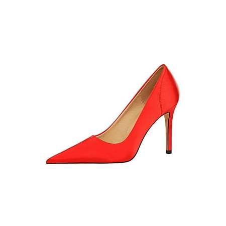 

Kesitin Womens Comfort Stiletto Dress Pump Shoes Business Vintage Pumps Sexy Wedding Shoes Red 7