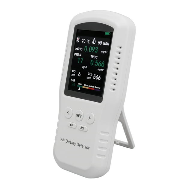 MONITOR DE DEL AIRE, Detector de CO2 de 1500 Mah Incorporado en la Memoria Con Un Indador de Batería Baja Para Muebles de Madera