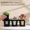 thumbnail image 3 of Ruiboury Flowerpot Nursery Pot Plant Pots Planter Plastic Space Saving Square Shatterproof Stackable Garden Office Window Accessory Transparent S, 3 of 6