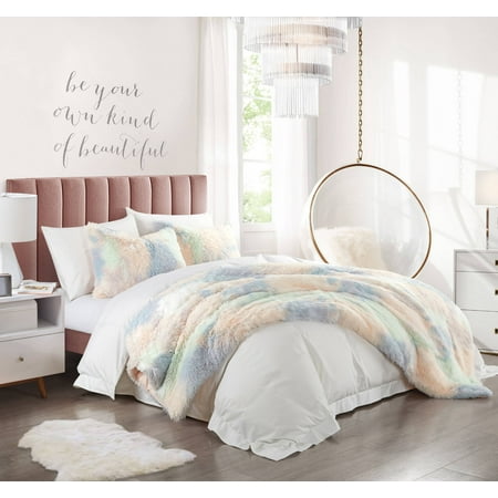 Heritage Club Faux Fur Rainbow Comforter Set Walmart Com