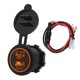 thumbnail image 1 of Chargeur de voiture étanche double USB pour téléphone portable et tablette, charge rapide et sécurisée, compatible QC 3.0, orange  DC12-24 V, 1 of 4