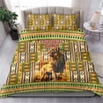 thumbnail image 3 of Equatorial Guinea Bedding Set with Lion Print and Traditional African Kente, 3 of 7