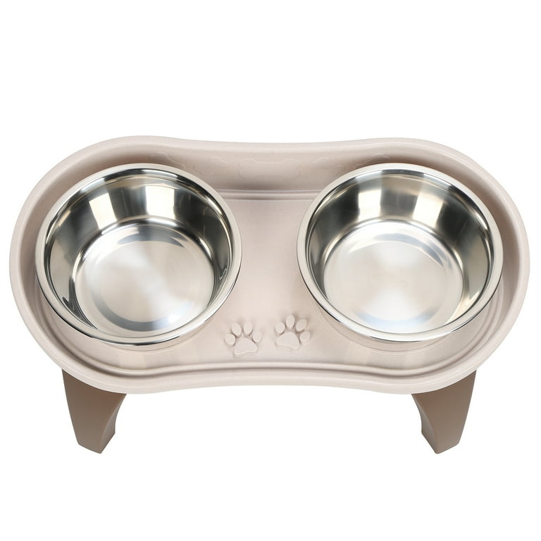 FUFU&GAGA Elevated Dog Feeding Station with 2 Stainless Steel