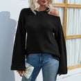 thumbnail image 2 of IROINNID Reduced Womens Sweater One-Shoulder Pullover Sweater Solid Color Leisure Mid-Length Long Sleeve Sweater, 2 of 6