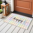 thumbnail image 4 of Entryway Rug 2'x3', Easter Small Rug for Kitchen Bathroom Door Mat Indoor Entrance, Colorful Checkered Plaid Spring Gingham Textured Non-Slip Area Rugs Floor Mats Carpet Front Door Rugs, 4 of 8